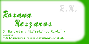 roxana meszaros business card